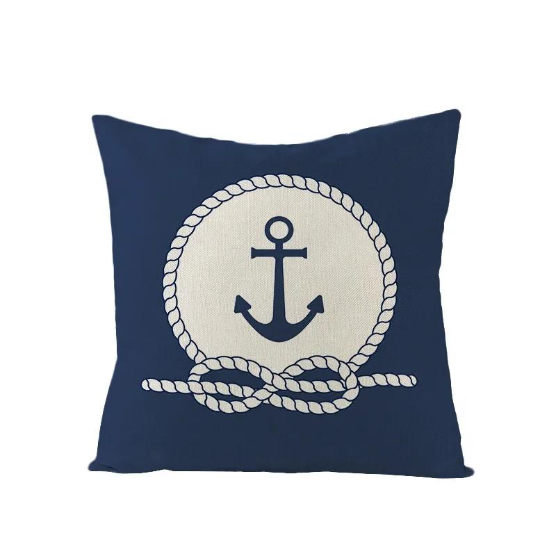 Dekorative Kissenbezüge für Sofas x Zoll Marineblau Kissenbezug Anker-Aufdruck Kissenbezug Outdoor Heimdekoration Kissenbezüge