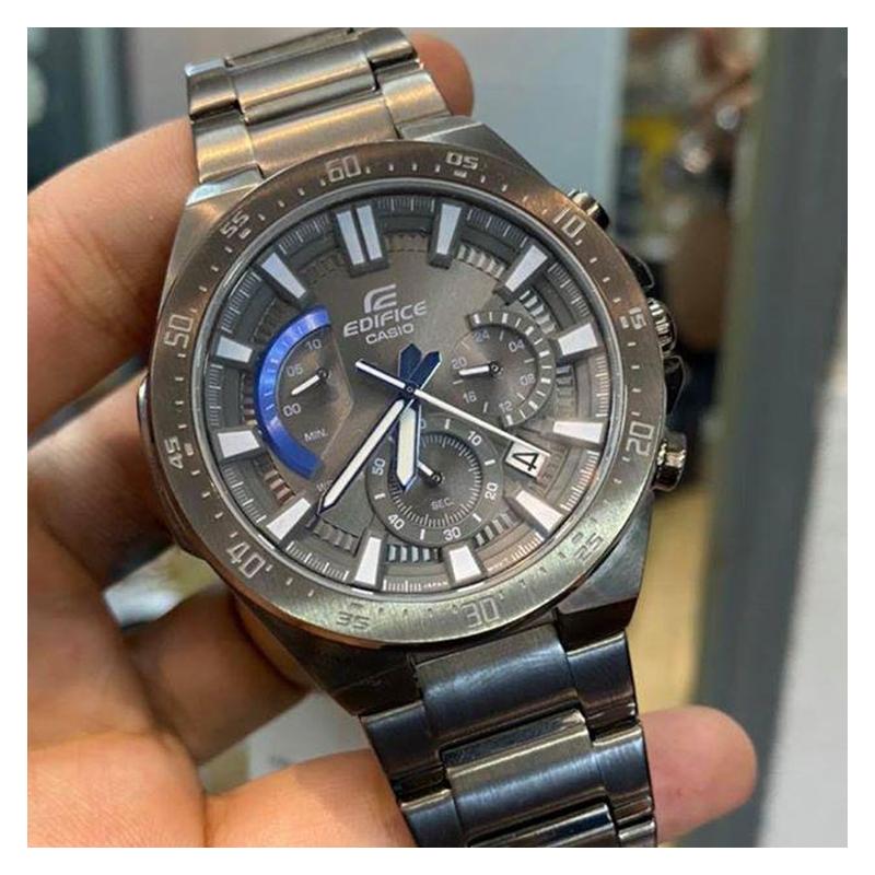 Casio EDIFICE Series 100 Meters Waterproof Quartz Movement Stainless Steel Strap Japanese and Korean Watch Men's Watch Gray Dial EFR-563GY-1A