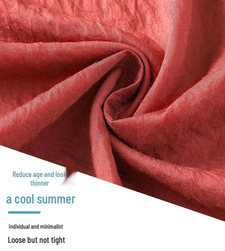 Women's Tencel Linen Embroidered Short-Sleeve T-Shirt & Pants Two-Piece Set - Summer 2025 Collection for Middle-Aged Moms