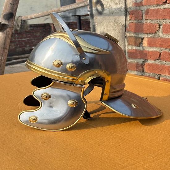 Hełm rzymski cesarski średniowieczny galijski g hełm zbroja 18 gauge hełm żołnierza hełm normański LARP kostium cosplay