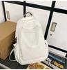 Schoolbag New Korean Version Solid Color Backpack Versatile Large Capacity Schoolbag Female College Student Leisure Travel Outdoor Backpack Men and 