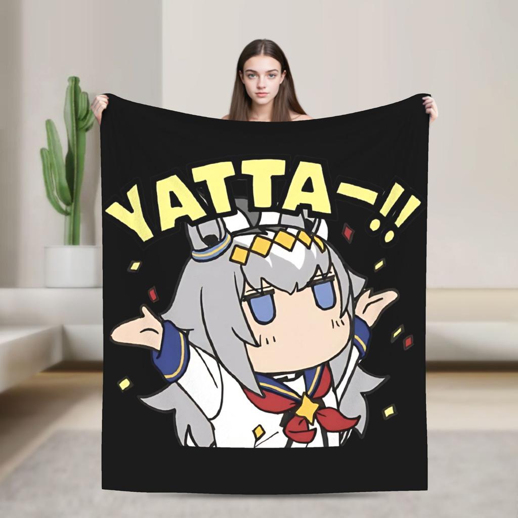 Soft BlanketKids Decorative Oguri Cap Uma Musume Bedding Throws Flannel Bedspread For Couch Chair Aesthetic Sofa Bed Cover