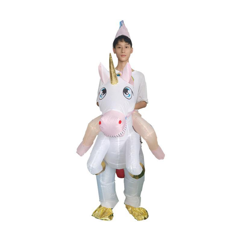 Colorful Unicorn Inflatable Suit Riding Pegasus Cartoon Doll Costume Prop Festival Party Stage Performance Cosplay Clothing