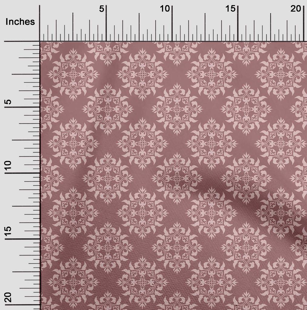 oneOone Cotton Flex Mørk Rose Brun Stoff Asian Suzani Symateriale Trykk Stoff By The Yard 40 tommer