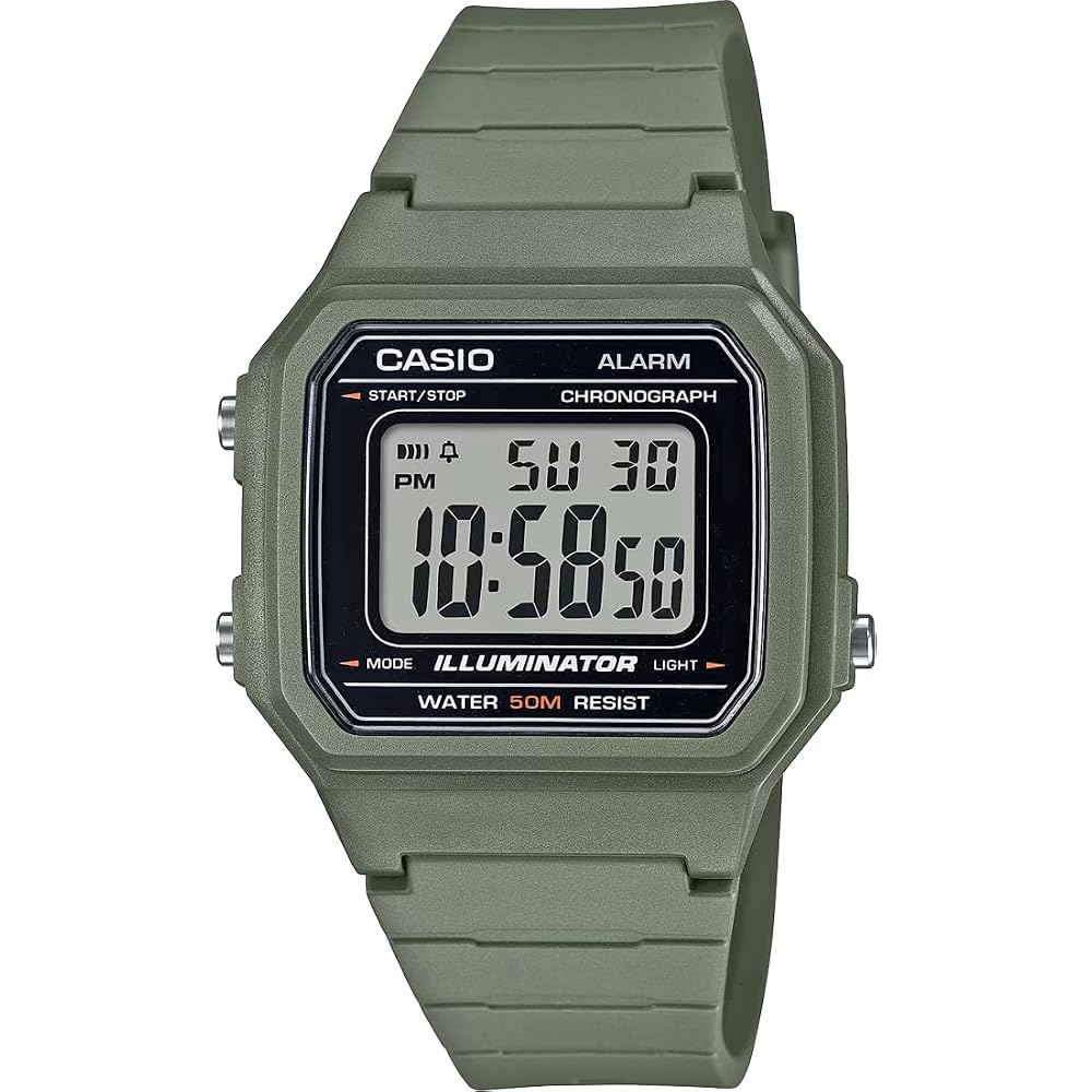 [Casio] CASIO Standard Digital Men s Watch W-217H-3AV Military Green (Overseas Model) [Parallel Import]