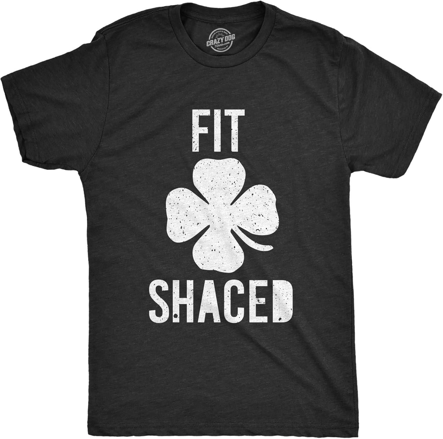 Mens St Patricks Day Shirt – Fit Shaced Funny Irish Drinking Tee, Shamrock Graphic Clover T Shirt XXXXXL чёрный