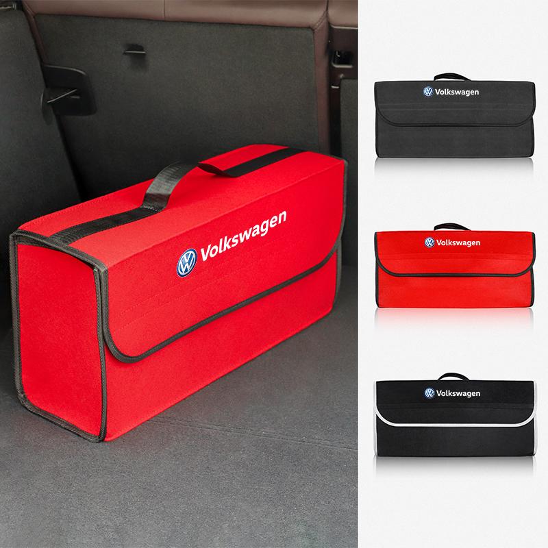 Sac de Rangement pour Coffre de Voiture Organisateur en Feutre Boîte de Rangement Pour VW GTI Polo Golf Passat Tiguan Arteon Touareg Taigo Caddy Jetta Beetl