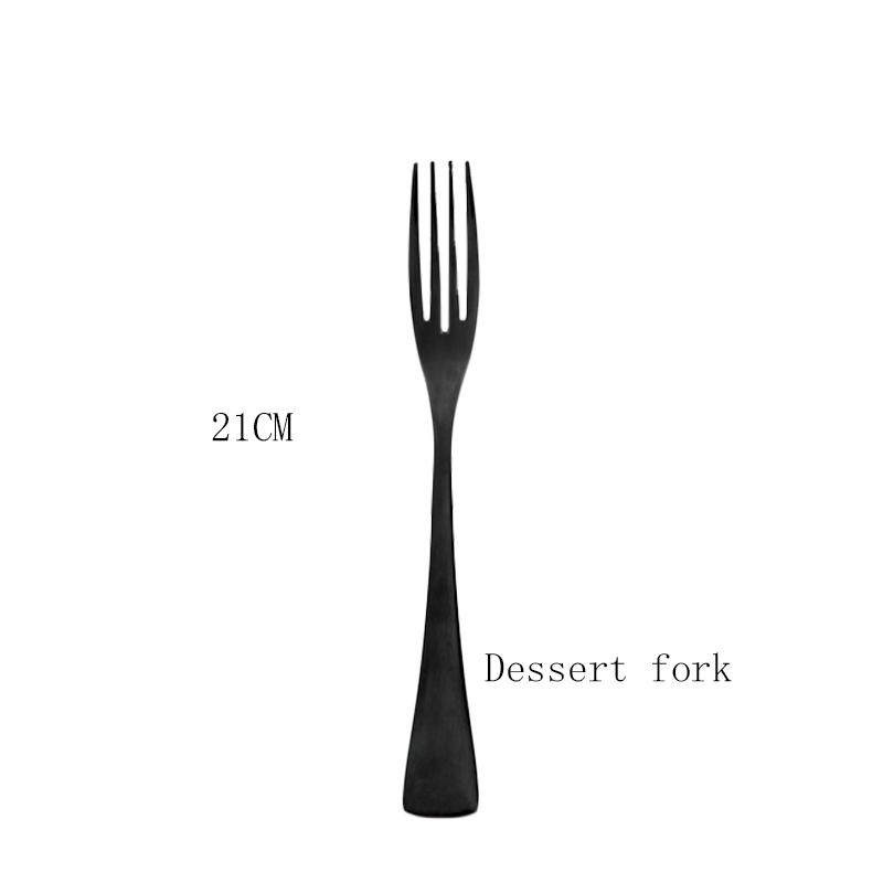 Sada nádobí Nerezová ocel Kuchyňská sada příborů Černý steakový nůž Dezertní lžíce Příbory Vidlička Stolní doplňky