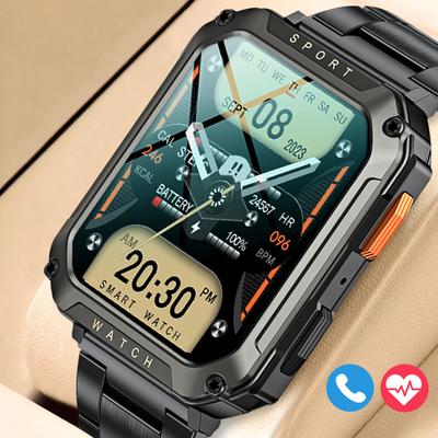 SACOSDING New Military Bluetooth Call Smart Watch Men 2.01" Sports Fitness Bracelet Waterproof Voice Assistant Smartwatch For Men
