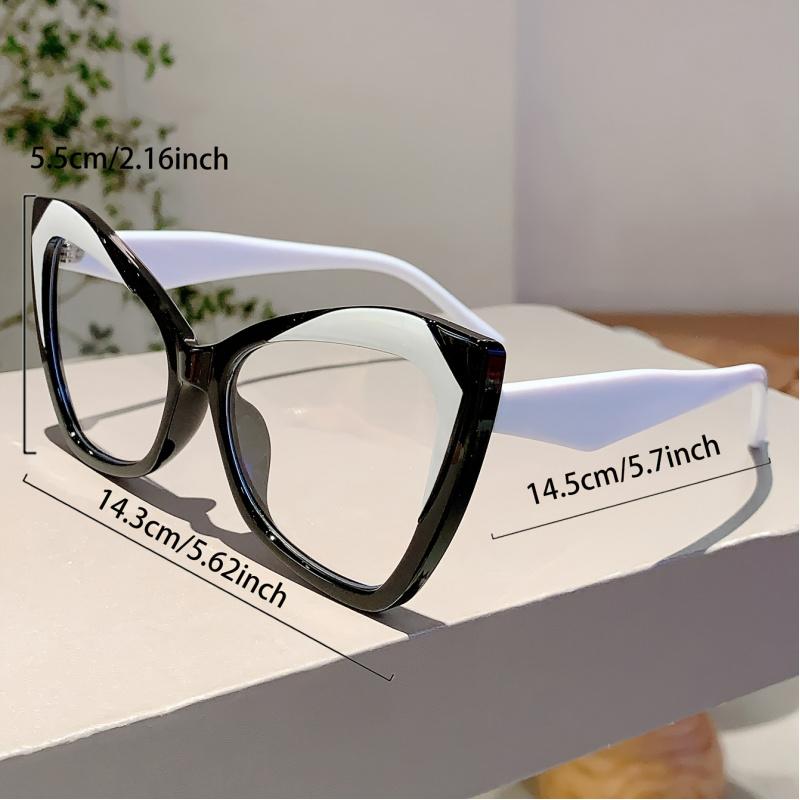 Vintage Cat-Eye-Brille mit klaren Gläsern, Vollrand-Polycarbonat-Gestell und Metallscharnieren - Modische Damenbrille