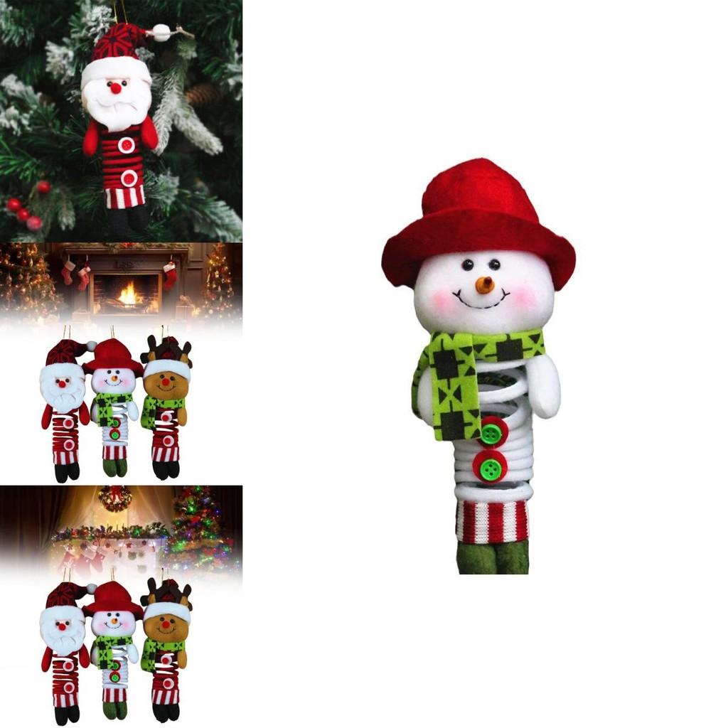 Christmas Decor Santa Snowman Reindeer Fabric Swinging Ornament For Holiday Tree