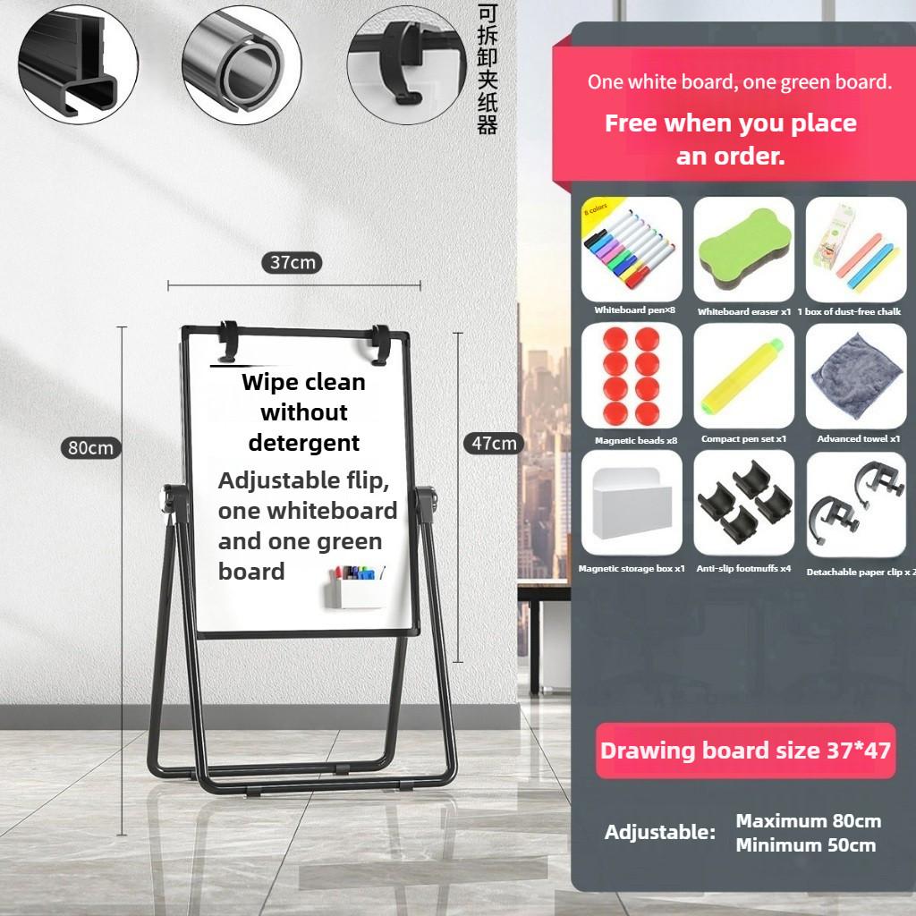 

Премиальная магнитная напольная белая доска, складная, 360 градусов, магнитная белая доска, двусторонняя доска для объявлений, доски для письма, подставки 37*47 White Green