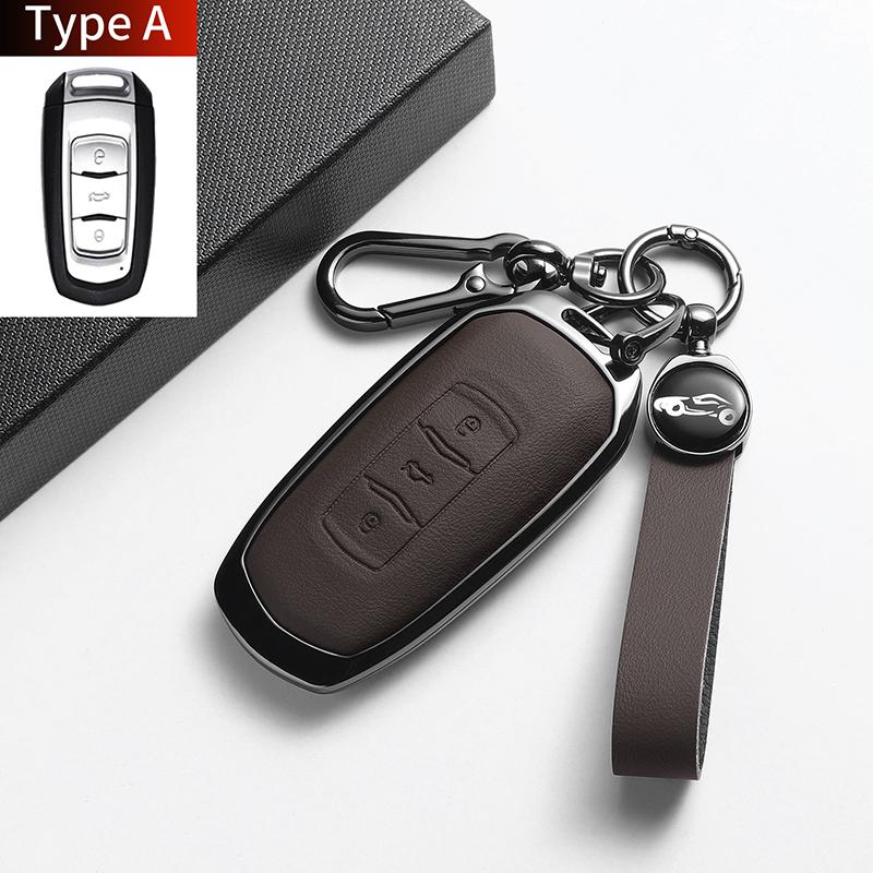 For Geely Emgrand 7 GX3 Atlas GS NL3 Gili Emgrand 7 EX7 GT GC9 Leather Metal Car Key Case Cover Key Protection Shell Accessories