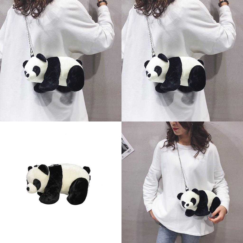 Adorable Plush Panda Crossbody Bag For Women Cute Doll Style Winter Accessory