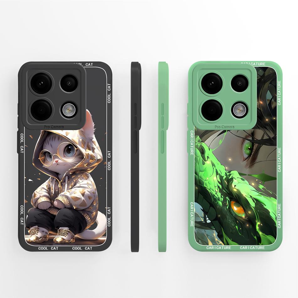 Case For POCO X6 Pro Various Style Candy Phone Cover For POCO X 6 Soft Liquid Silicone Camera Protection Shockproof Back Covers