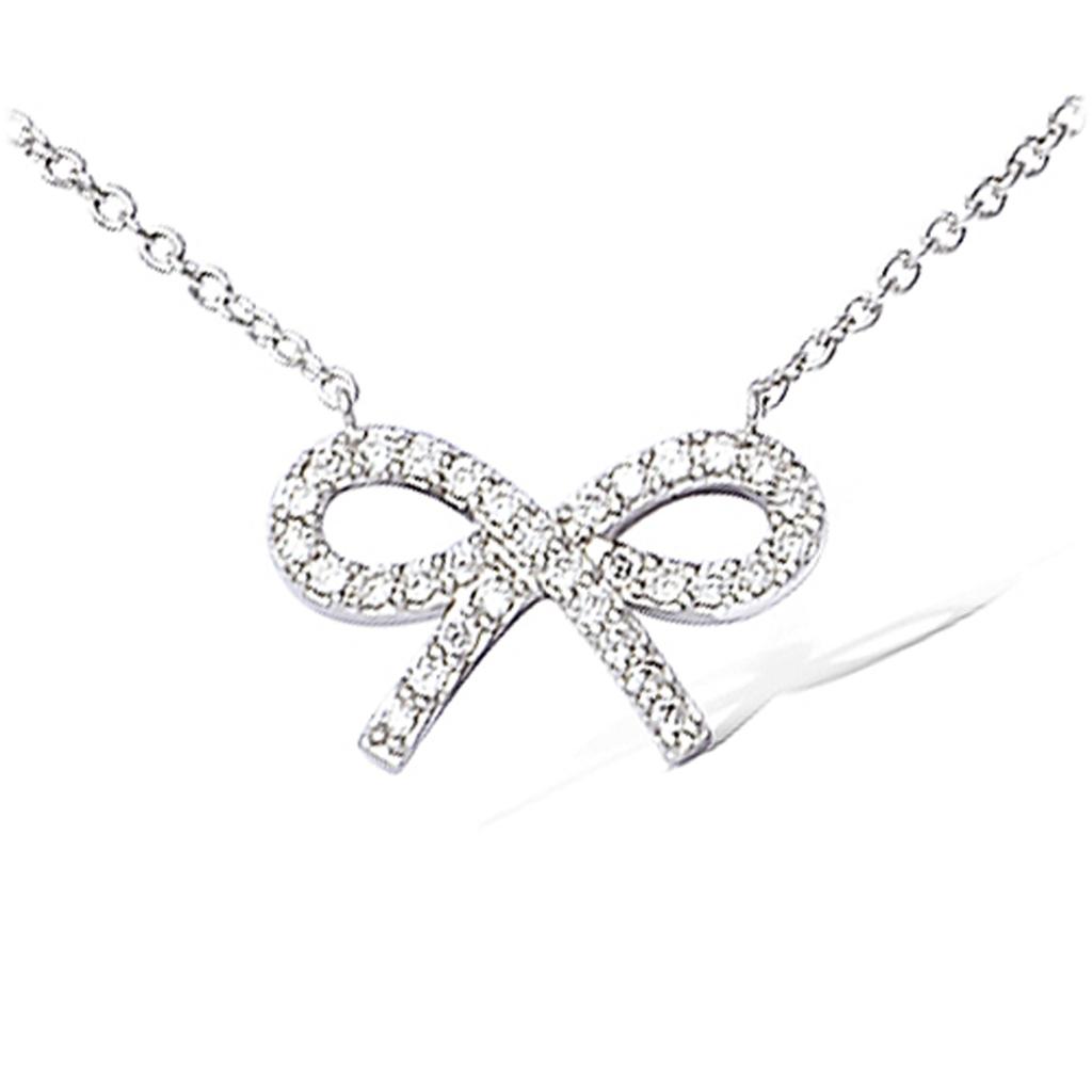 Les Trésors De Lily [K6647] - Silver Necklace 'Romantic Knot' Silver White (rhodium-plated) - 16x10 Mm