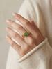 18K Gold Plated Stainless Steel Natural Stone Ring Tiger Eye Green Aventurine Band Waterproof Healing Crystal Energy Jewelry