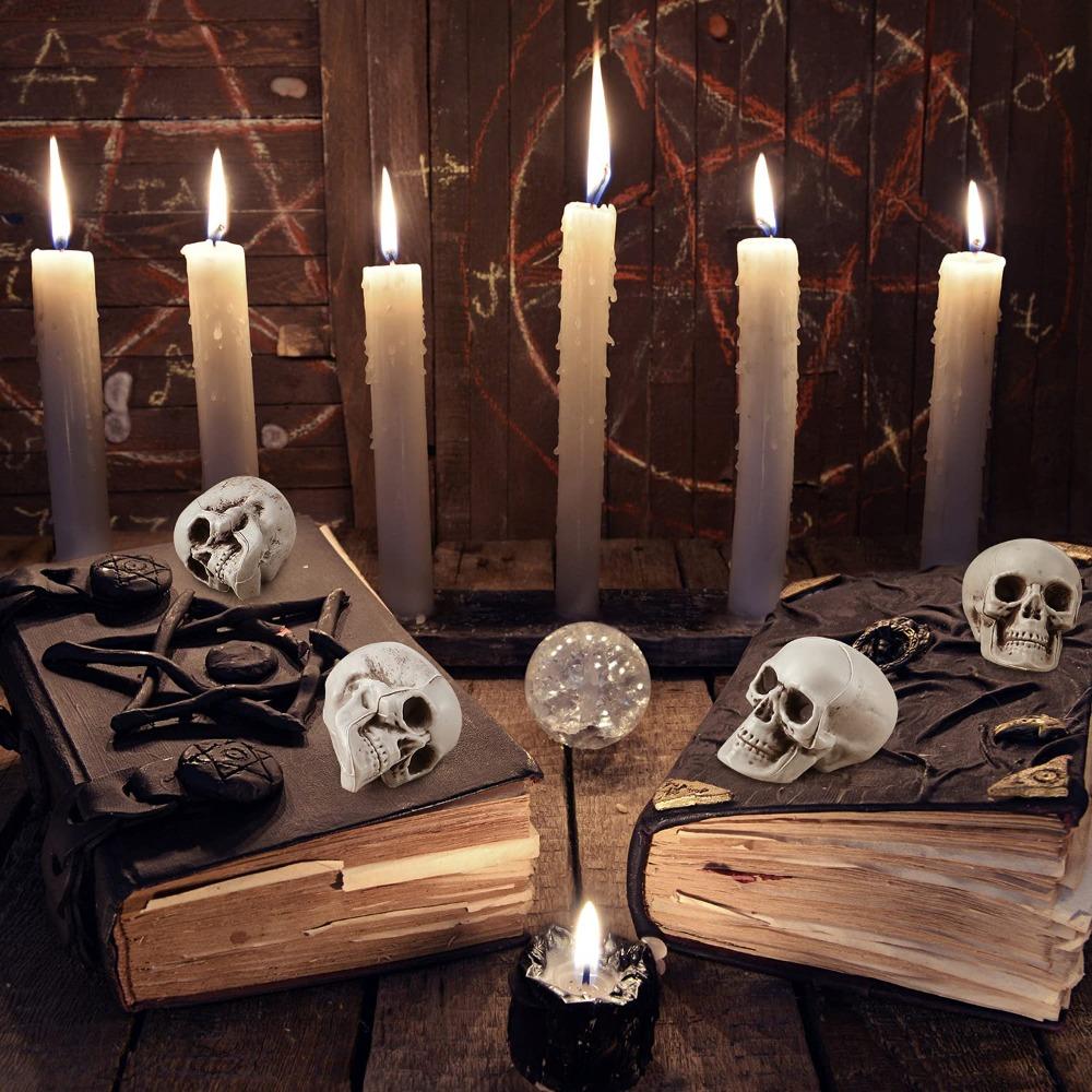 10 Stück Halloween Mini-Schädelkopf Tischdekoration Furchterregende Schädelköpfe Gruselige Requisiten Halloween Dekoration Requisiten Schädel Dekoration