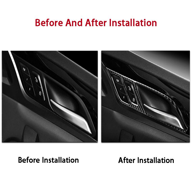 4Pcs Carbon Fiber Auto Innen Tür Griff Pull Greifen Trim Auto Styling Für BMW X3 X4 G01 G02 G08 2018-2022 auto