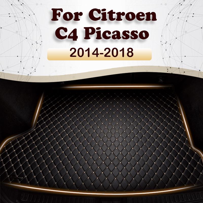 Car Trunk Mat for Citroen C4 Picasso Five Seats 2014 2015 2016 2017 2018 Cargo Liner Carpet Interior Parts Accessories