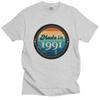 Retro Vintage Made In 1991 T Shirt Unisex Preshrunk Cotton Tshirt Casual Tee Tops Short Sleeve 30 Years Old 30th Birthday Tshirts
