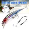 Esca da Pesca Vibrante Elettrica Ricaricabile USB Esca per Pesci d'Acqua Artificiale Swimbait con Luce LED per Pesca in Acqua Dolce e Salata