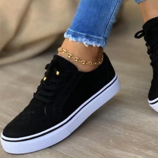 Frauen Schuhe Lace Up Damen Wohnungen Flock Weibliche 2021 Frühling Vulkanisierte Schuhe Mode Frau Turnschuhe Flache Mode