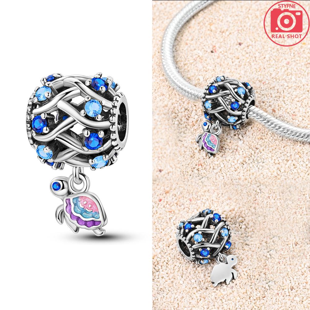 Copper Ocean World Series Sea Blue Turtle Starfish Crab Octopus Charms Bead Fit Bracelet Diy Jewelry Gift