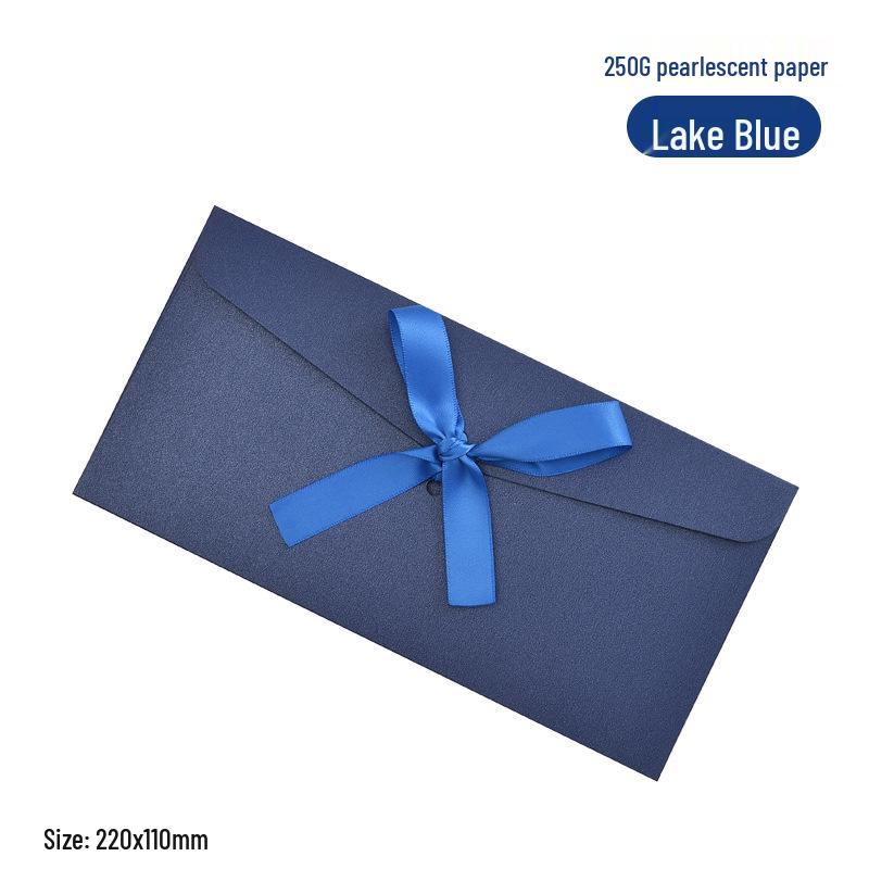 Ruban nacré Nœud Enveloppe Cadeau & Invitation avec Impression de Logo Personnalisé