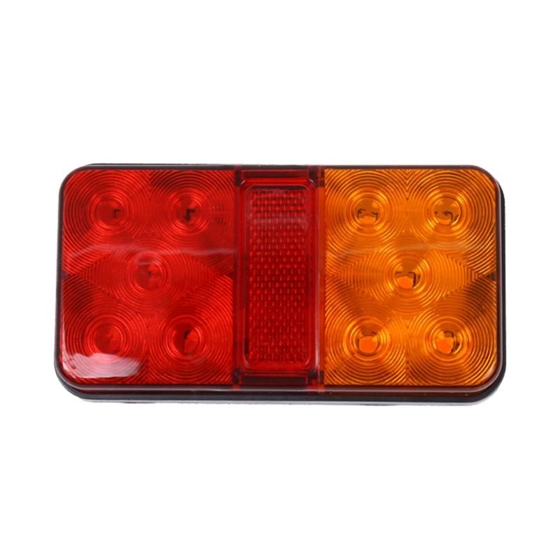 1 Pair 12V 10 LED Turn Signal Brake Running Tail Stop Light LED Trailer Tail Light Shockproof Amber Red Taillight Lamps