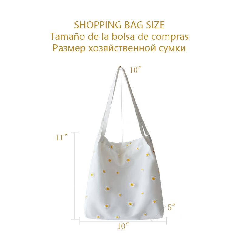Small Canvas Tote Bag for Women 2024 Girls Shopper Designer Handbag Casual Embroidery with Daisy Crochet Cute Mesh Shoulder Bags