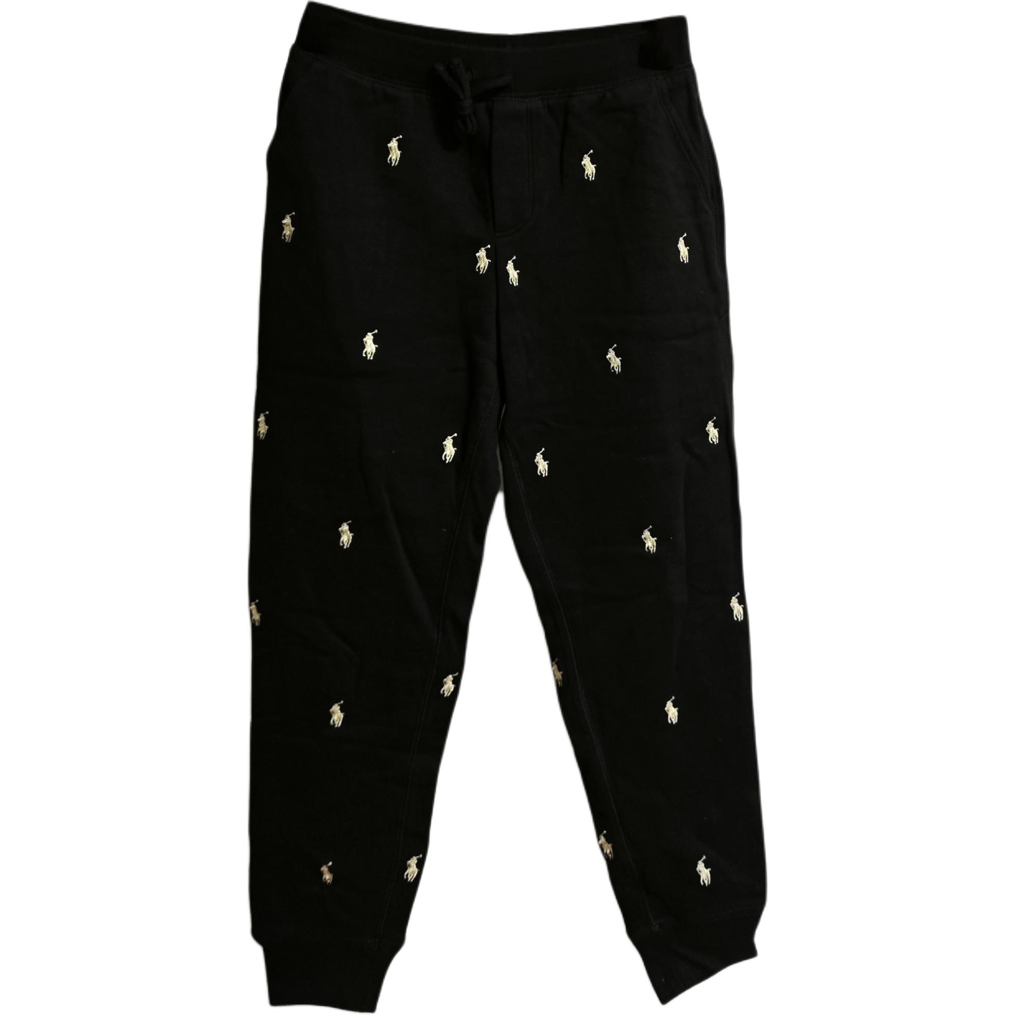 

Polo Ralph Lauren Kids Knitted Sports Pants All Over Pony Logo Embroidery With Drawstring Elastic Waist Kids bottoms 313892606-001 L