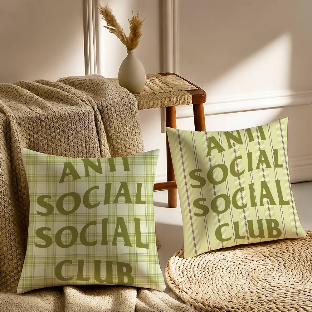 Cool A-ANTI SOCIAL SOCIAL CLUB-MT Pillow Case Printed Brushed Fleece Pillow Baby Skin-Touch Eco-Friendly Dye-Sublimat