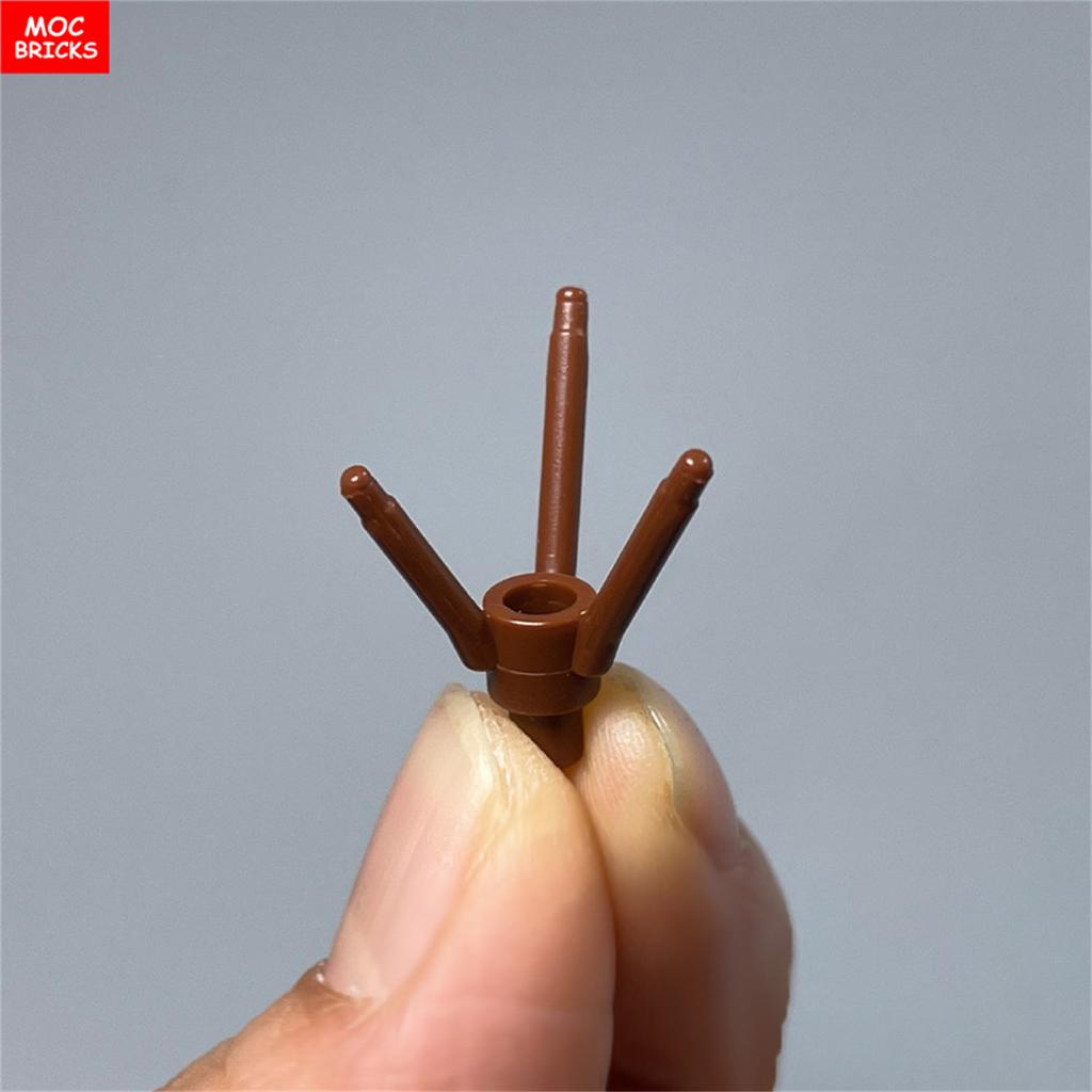 200pcs/lot MOC Bricks 24855 Plant Flower Stem with Bottom Pin For Building Block Parts DIY Christmas Gift Toy