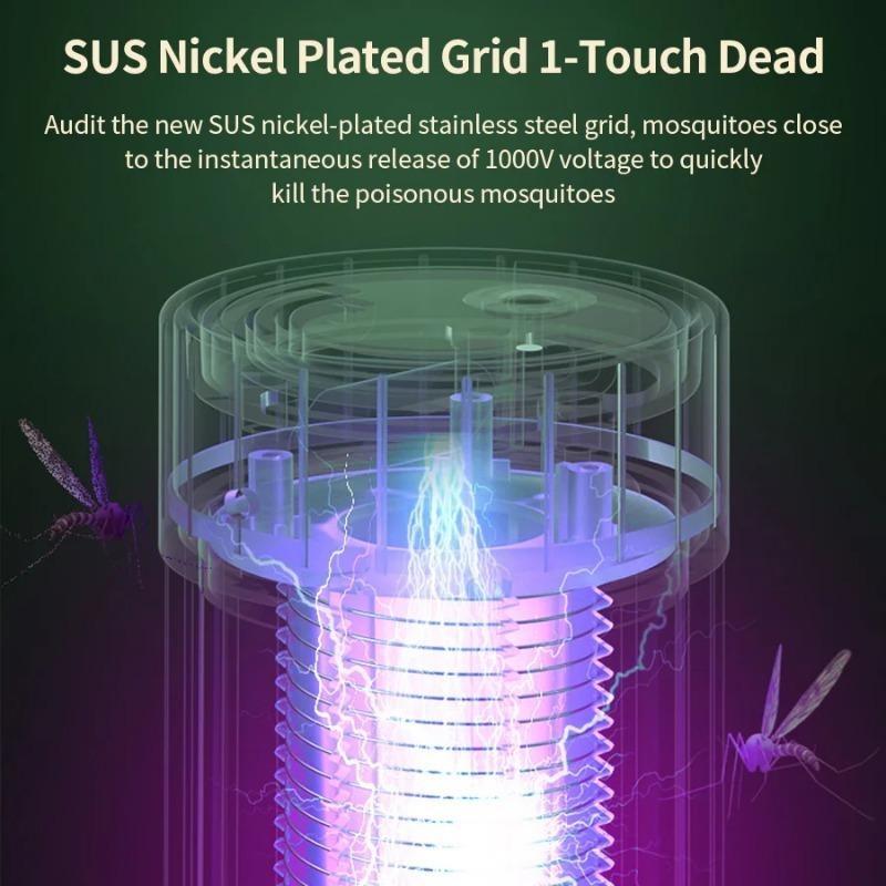 Electric Shock USB Mosquito Killer Lamp Insect Trap Portable Mute Anti-Mosquito Light For Home Garden Camping Outdoor Zapper