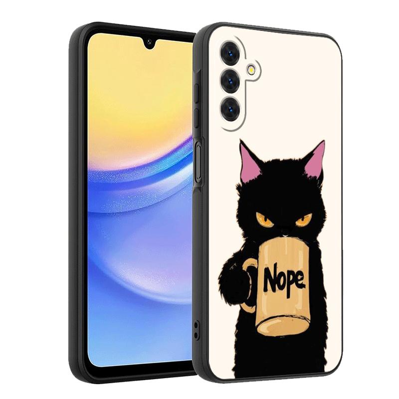 Black Cat Cartoon Cute Soft Phone Case for Samsung A17 A37 A57 A16 A26 A36 A56 A15 A25 A35 A55 A14 A24 A34 A54 A13 A23 A33 A53 A