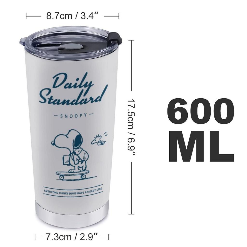 Snoopy Coffee Cup, Mug, Convenience Store Cup, Tumbler, Stainless Steel, Cafe Mug, Portable Mug, Mug Bottle with Lid, Keeps Hot or Cold, Vacuum