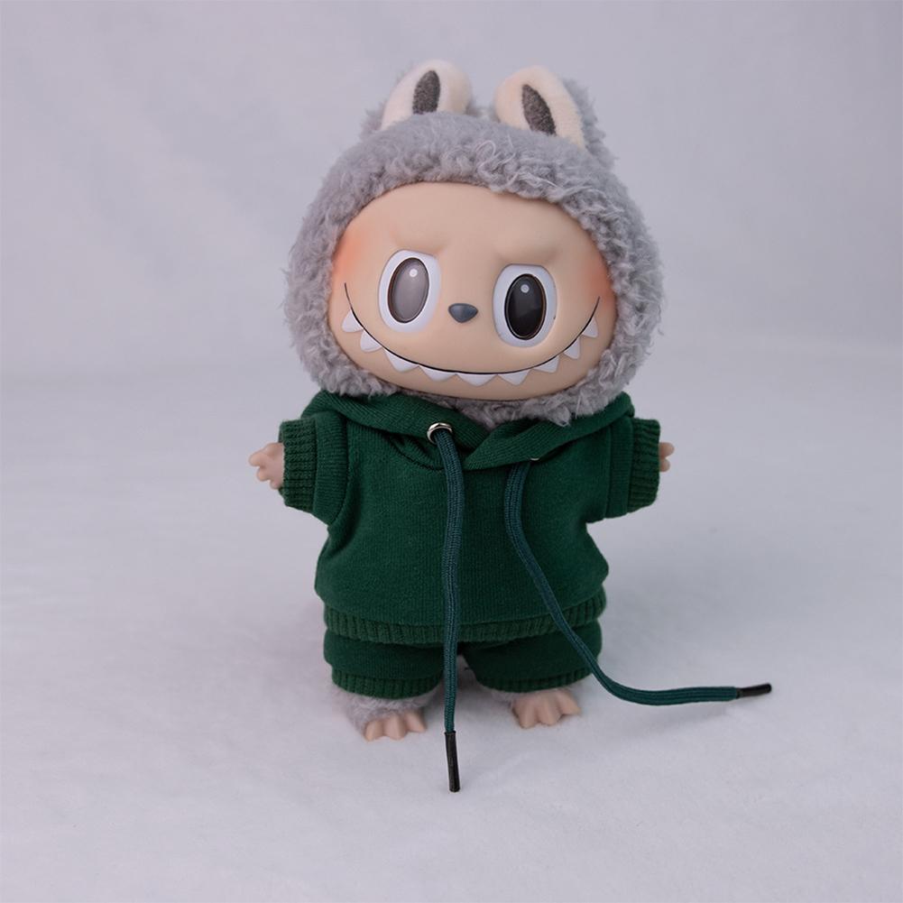 For 17cm Labubu Doll Clothes Fashion Clothes Hoodies Doll Clothes Color Match Hoodies Dolls Accessories Cute Decoration Little Cloths