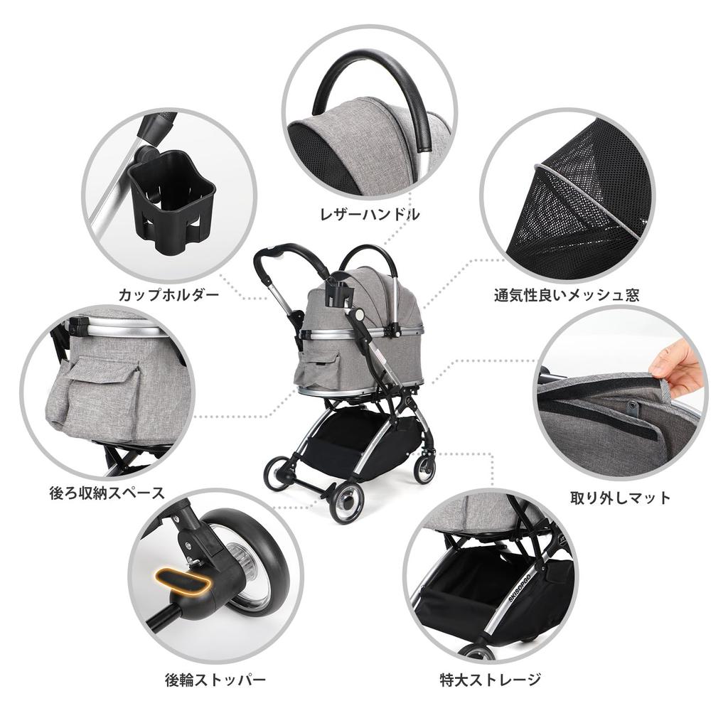 SKISOPGO Haustier getrennt Haustier Hund leicht zu Hund Vorderrad Hinterrad Hund Katze Hund bequem für unterwegs Tragkraft 20KG [Upgraded] Wagen, Typ, Buggy,