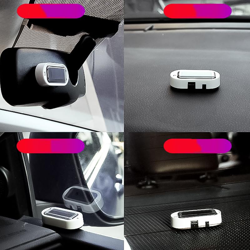 2Pcs LED Solar Powered Fake Security Light Simulated Dummy Alarm Car Wireless Warning Anti-Theft Caution Lamp Flashing Imitation