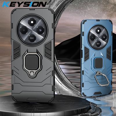 KEYSION Xiaomi POCO C75 için Darbeye Dayanıklı Zırh Kılıfı Yumuşak Silikon + PC Halka Stand Tutucu Telefon Arka Kapağı POCO C75 için