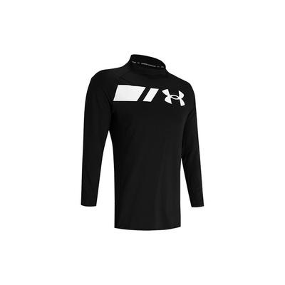 Maglia Allenamento Fitness Corsa Uomo a Manica Lunga con Logo Stampato a Rete Collo Alto Nera 1357359-001