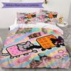 Nyan Cat Pattern Bedding Uilt Set Uilt Cover Pillowcase Home Decoration Birthday Gift (1 * Duvet Cover + 2 * Pillowcase Without Core)99