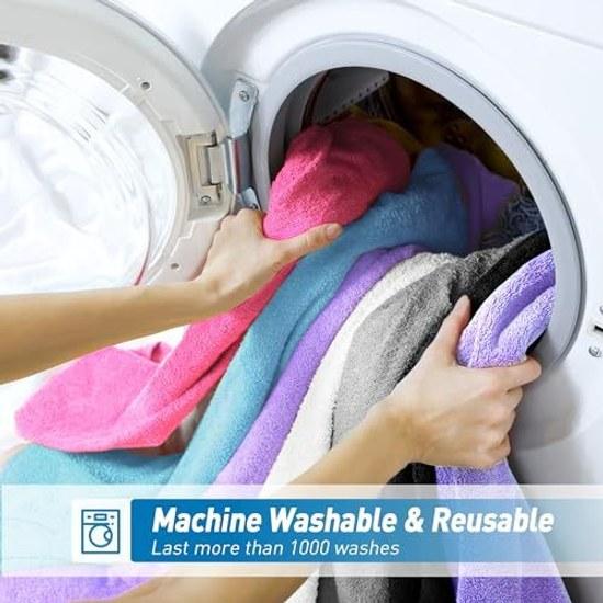 Microfiber Cloths Cleaning Absorbent Quick-Drying Towels Multifunctional Rags 12 Pieces 3333cm Black