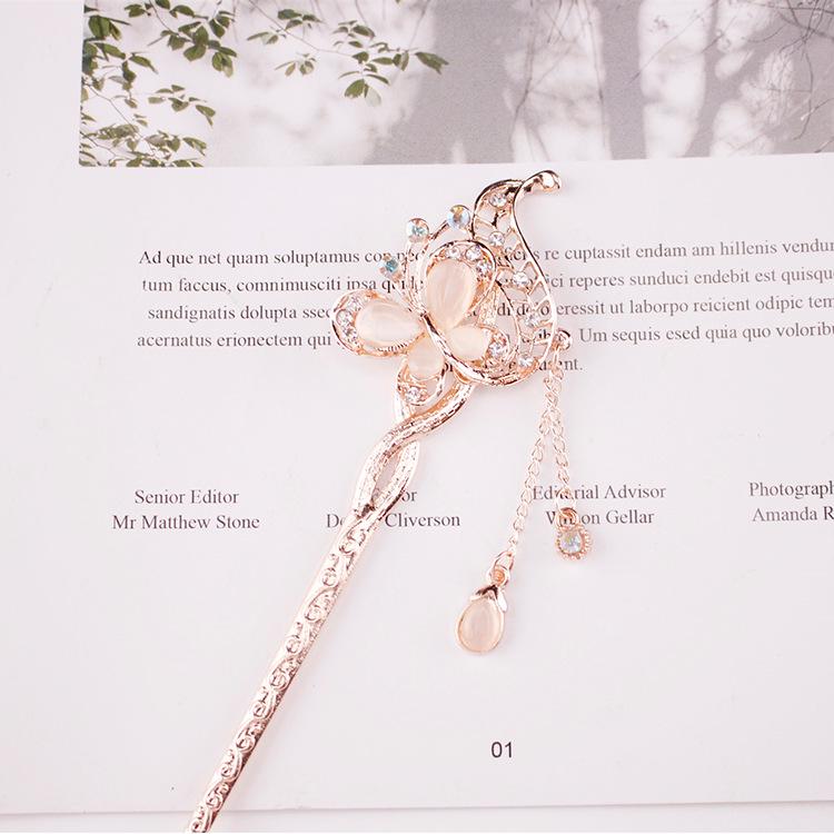 Women's 2026 Spring/Summer Chinese Tassel Alloy Hairpin - Qipao Hair Accessories