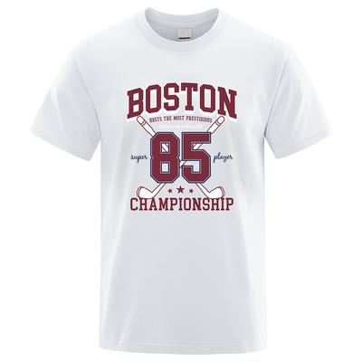Boston 85 Players Championship Uomo Donna Cotone Girocollo Magliette Personalità Abbigliamento Largo Moda Magliette