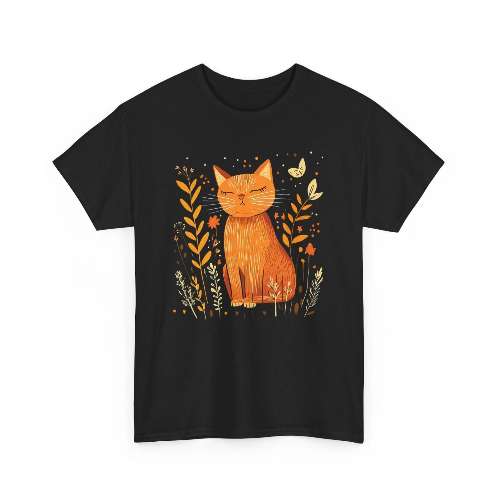 Cute Cat Graphic T-Shirt for Men & Women – Funny Cat Print Tee M
