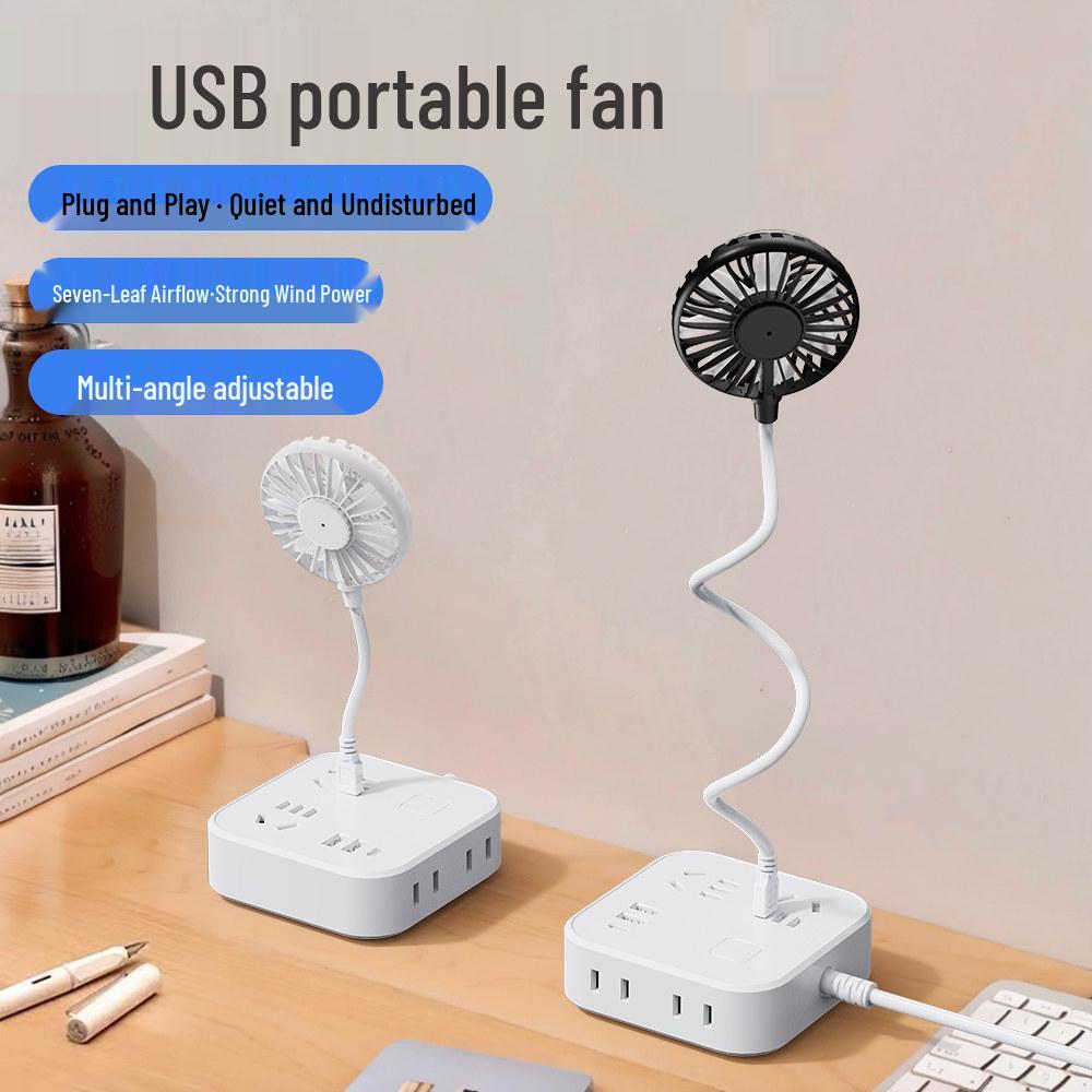 Portable Silent USB Fan for Baby, Food, Dorm, and Desktop Use - Strong Wind, Plug-and-Play, Compact Carry-on Size.
