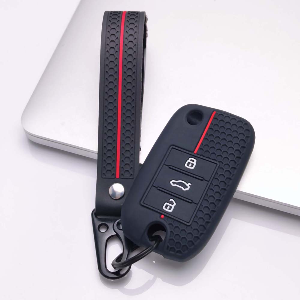 

Silicone Key Cover With keychain For MG ZS HS MG5 MG6 MG3 For Roewe RX5 RX3 I5 3 Button Flip Remote Key Fob Protector чорний