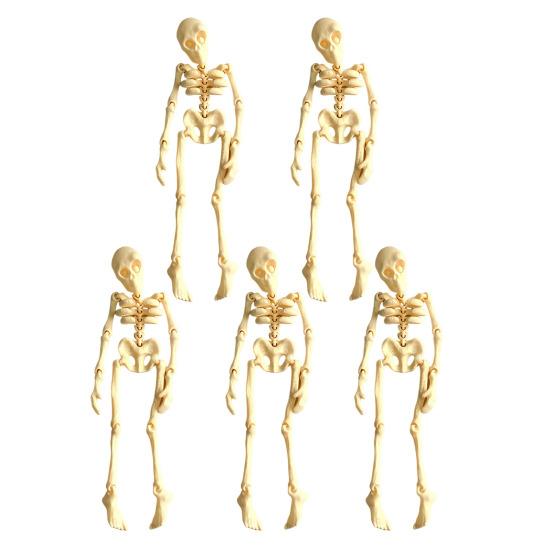 5Pcs 3D Printed Skeleton Refrigerator Magnet Poseable Skeleton Figurine with Movable Joints Halloween Gothic Skeleton Fridge Magnetic Decoration
